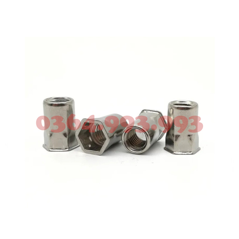 Tán Rút Nửa Lục Giác M8 Vành Mỏng. Đai Ốc Rút Lục Giác M8 Vành Nhỏ