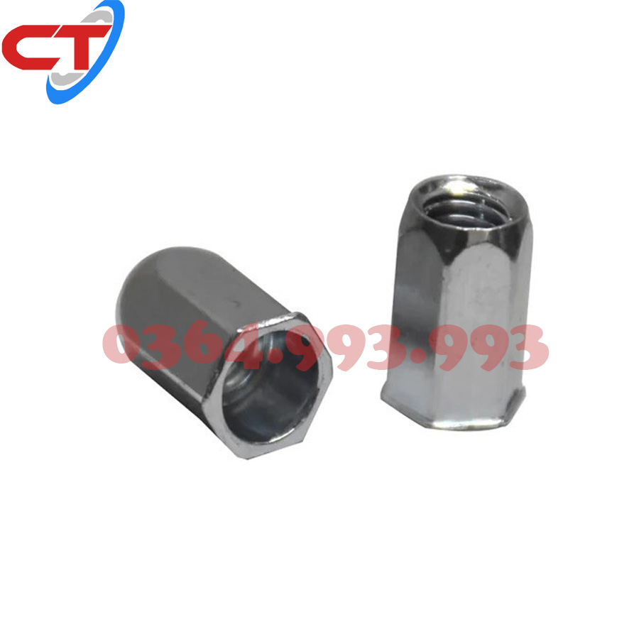 Tán Rút Lục Giác M6 Inox. Đai Ốc Rút Lục Giác Inox M6