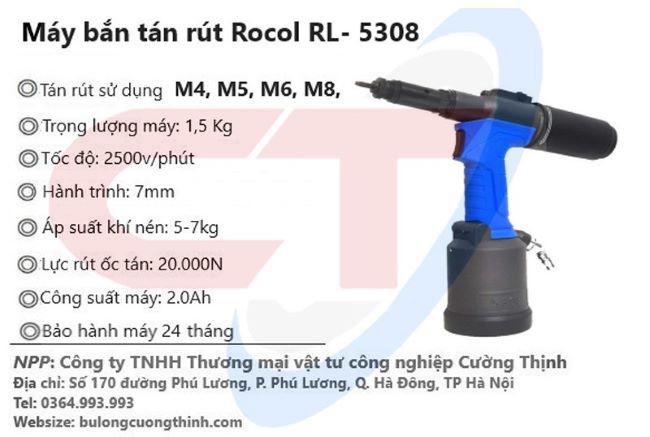 sung rút ốc tán, súng bắn tán rút, súng rút ecu rút