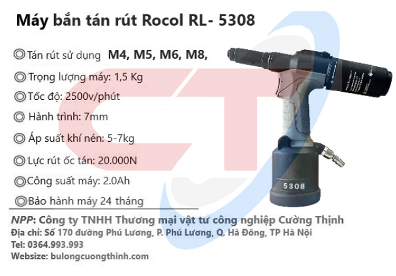 súng bắn tán rút, súng rút ốc tán, súng bắn đai ốc rút, súng bắn ecu rút
