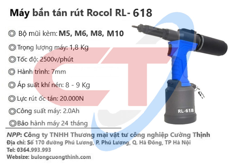 Súng Rút Ốc Tán RL-618 (Súng Bắn Tán Rút RL-618)
